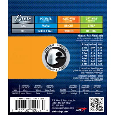 Elixir 12007 Nanoweb - Electric Guitar Strings image 2