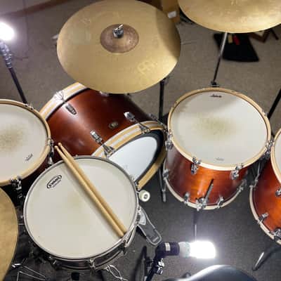 Ludwig Legacy Mahogany "Van Buren" Pro Beat Shell Pack + 18" Floor Tom — 110th Anniversary Limited Edition | Gator Elite Air Cases | Excellent image 4