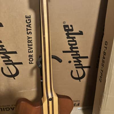 Epiphone T-bird Thunderbird Pro IV (NO - Natural Oil finish) 2013 bass with active electronics with hard case image 7