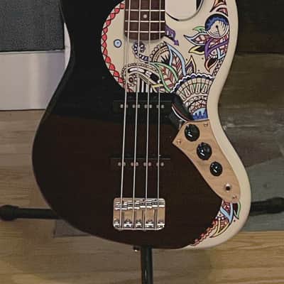 Fender Squier Jazz Bass 4-string Bass Guitar - Unique Custom Yin-Yang Design image 2