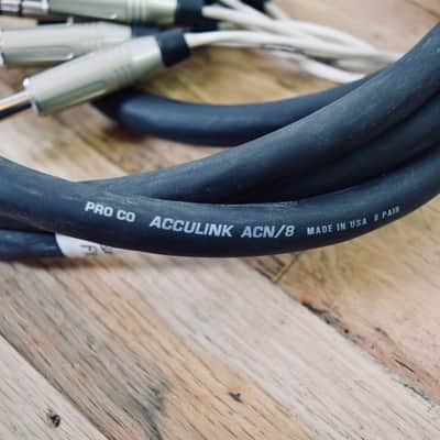 Pro Co Acculink ACN8 snake cable 10' DB25 male to TRS male 8 channel mint image 2