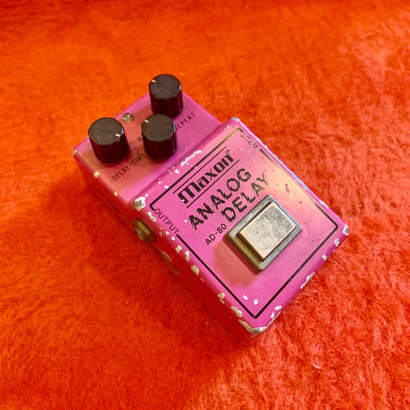 Maxon AD-80 analog delay c 1980 Pepto-bismol original vintage mij japan image 1