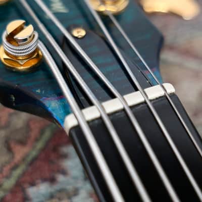 Pedulla 40th Anniversary Mark Egan Signature Buzz Fretless 2015 - Trans Blue image 15