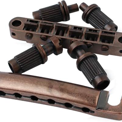 Bronze Electric Guitar Accessories Set, Locking Tuners (3R + 3L), Pickup, Bridge and Tailpiece Replacement image 2