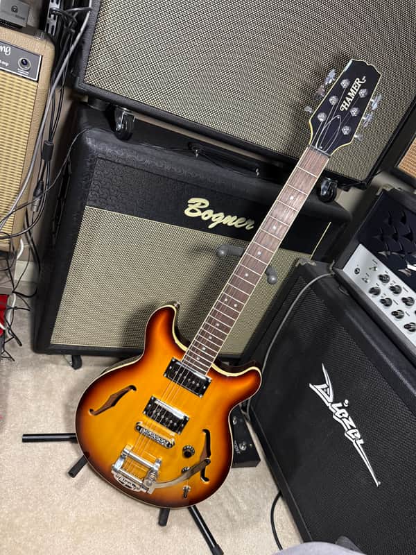 Hamer Newport w/ Bigsby in Vintage or Jazz Burst image 1
