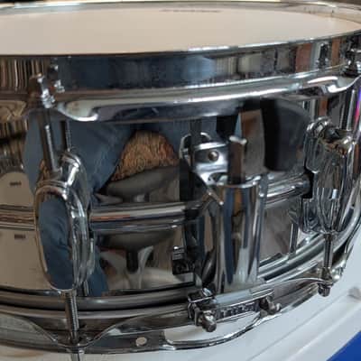 Tama Rockstar 14" x 5” Steel Snare Drum, Chrome, New Heads, Snare Wires, Lugs image 5