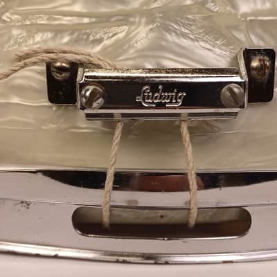 Ludwig 10x14"1969 White Marine Pearl Marching Snare Drum Keystone 3Ply Maple WMP image 6