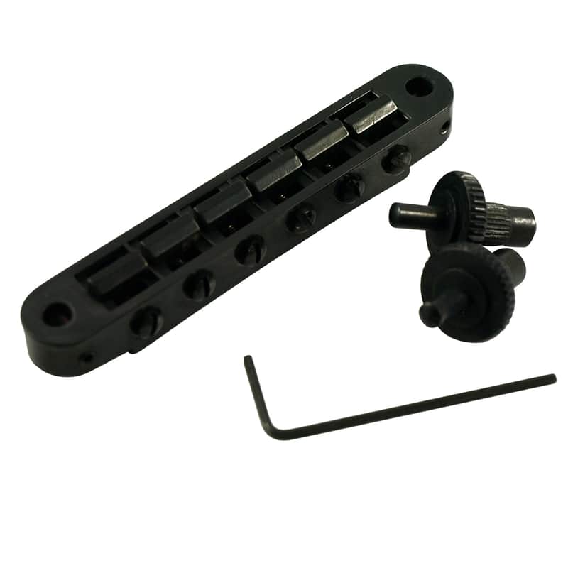 TonePros TP6-B Standard Tune-O-Matic Bridge With Small Posts Black image 1