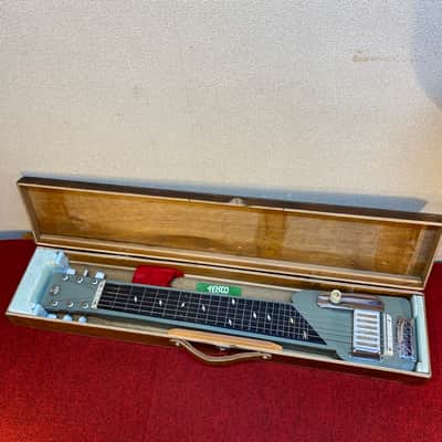 Vintage Teisco model 7 lap steel guitar set with homemade case image 2