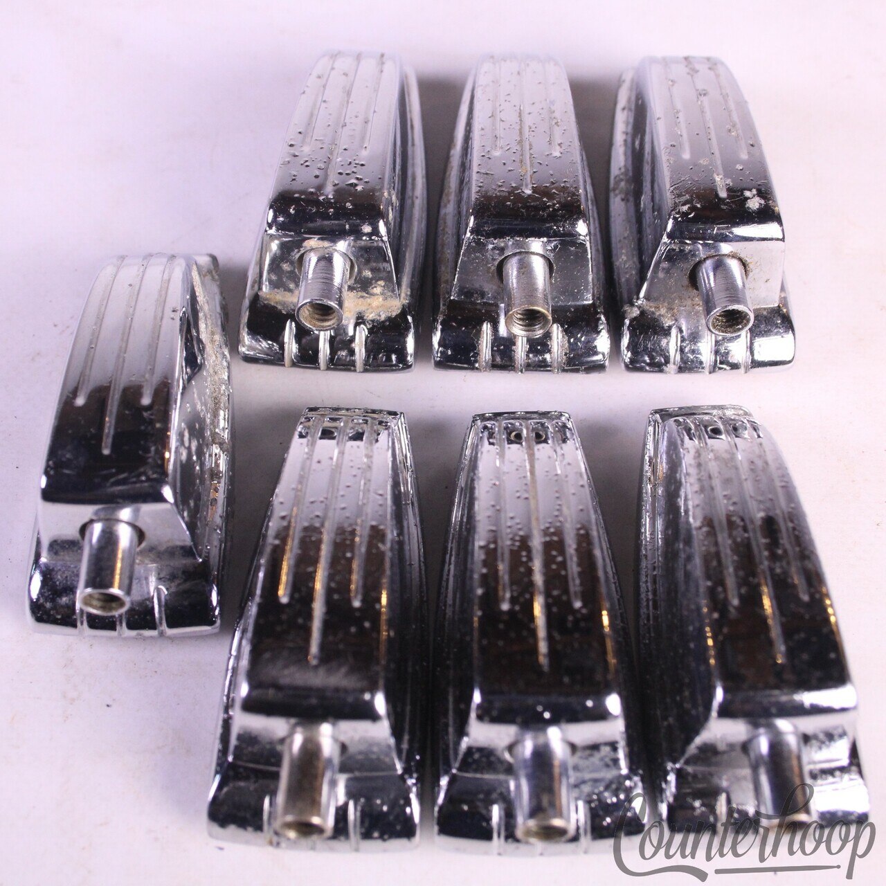 Ludwig 7x Bass/Floor Tom Drum Large Lugs Classic Chrome Tension Lug Vintage 60s — main photograph