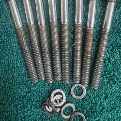 Rogers Lot of 8 Vintage 2 1/4” Floor Tom Drum Tension Rods + Washers 70s image 1