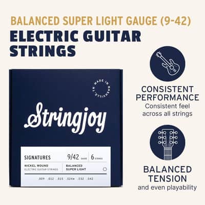 Stringjoy Signatures Balanced Super Light Gauge Electric Guitar Strings 9-42 image 2