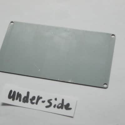 lite use Boss Bottom Plate for compact (regular) size) pedal (NO label, NO rubber padding, NO cut out for power jack, NO screws) metal, gray finish on both sides, from 2011, from Taiwan made Boss pedal - but can fit Japan made pedal (NO other items) image 10