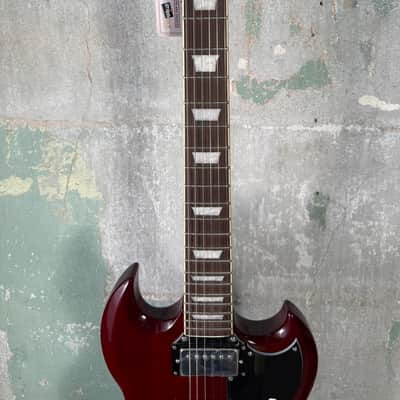 Vintage VS6V-CR Reissue Series Double Cut with Vibrola Tailpiece - Cherry Red image 5