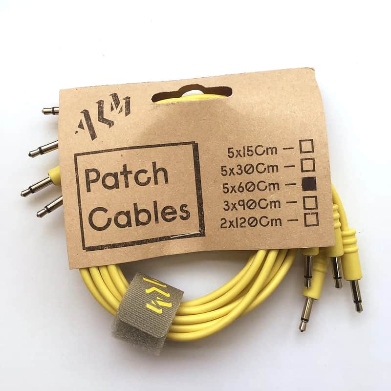 ALM Busy Circuits ALM-PC001x60 Eurorack Patch Cables (5 x 60cm) - Yellow image 1