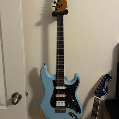Partscaster SSH Stratocaster H/T Relic Sonic Blue SBS Alinico 2 14.5 Alinico 5 11k 10K image 5