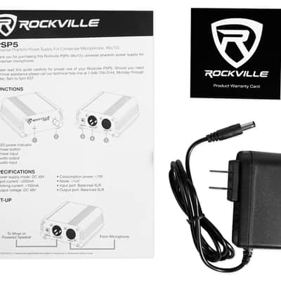 Rockville PSP5 Universal 48V Phantom Power Supply Box For Condenser Microphones image 6