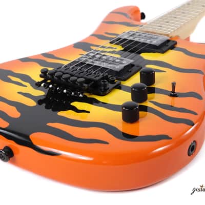 Kramer Pacer Vintage Reissue Floyd Rose Guitar - Orange Burst w/ Tiger Stripe image 5