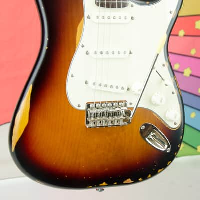 Used ESP LTD ST-203 Electric Guitar, Rosewood Fretboard, Distressed 3-Tone Sunburst image 4