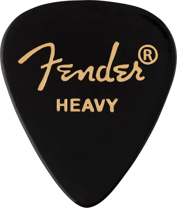 Fender 351 Premium Celluloid Guitar Picks - HEAVY, BLACK - 12-Pack (1 Dozen) image 1