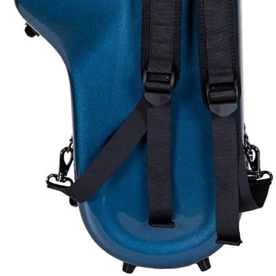 Crossrock  Fiberglass Tenor Saxophone Case with Backpack Strap, Leightweight Flight Case, Blue image 5
