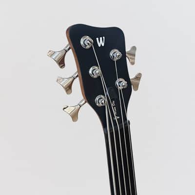 Warwick RockBass Alien Deluxe Thinline Hybrid 5 String Fretless Acoustic Electric Bass Guitar - Natural image 10