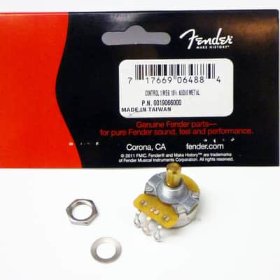 Genuine Fender 1 Meg Solid-Shaft Volume/Tone Control Knob Pot Potentiometer