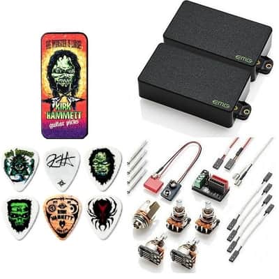 EMG KH-BB Set Kirk Hammett Bone Breaker Black  Humbucker Short Pots ( PICK TIN & 6 SIGNATURE PICKS ) image 1