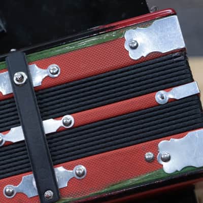 Gagné & Frère 2-Bass 10-Treble Button "D" Red & Black Diatonic Accordion w/Case image 19