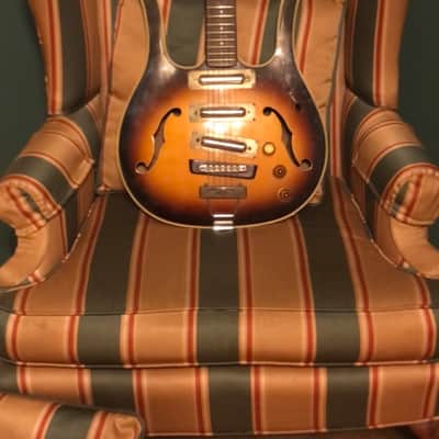 Danelectro neck on a Longhorns body.  Late 1960’s Aged Faded Tobacco Burst image 13