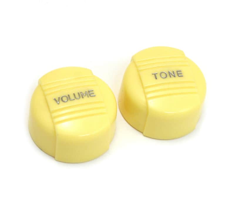 WDKN2IV Set of 2 Vintage Ivory Harmony Radio Knob Tone/Volume Style Guitar/Bass image 1