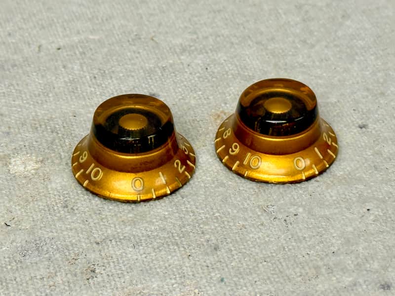 1950's Gibson Guitar Gold Bonnet Knobs Set of 2 Les Paul Burst ES 335 1955-1960 image 1