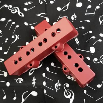 DnB Customz Jazz Bass Pickup Covers Satin Red Fits Fender image 2