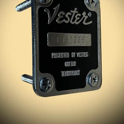 80s/90s Vester Stage Series Chrome Guitar Neck Plate w/Screws,Serial Number w/FREE SHIPPING image 2