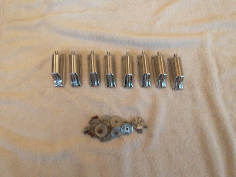 Rogers Lot 1: (8) vintage beaver tail bass drum lugs w/ screws, 1960s holiday Cleveland era excellent! image 1