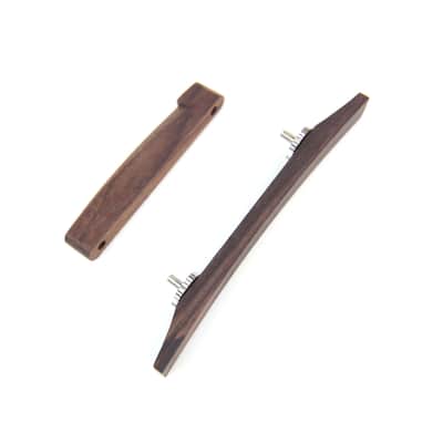 Adjustable Rosewood Archtop Jazz Guitar Bridge base and saddle, Unslotted image 7