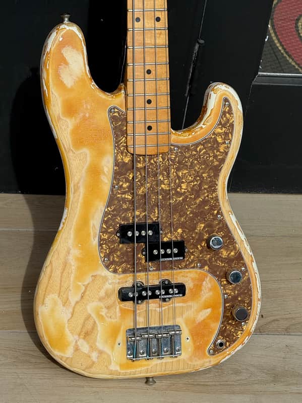 Fender Precision Bass 1975 - beat sweet See-Thru Blonde w/a set of hot P-J EMG pickups. image 1