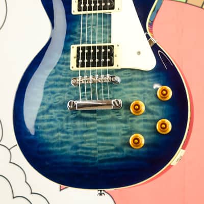 Used Epiphone Les Paul Classic Electric Guitar, Blue Quilted Top w/ Hardcase image 5