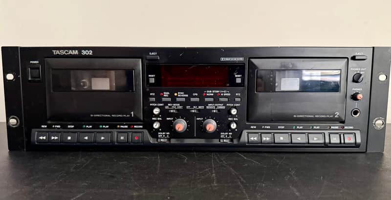 TASCAM 302 Dual Cassette Recorder w/ Auto Reverse & Pitch Control image 1