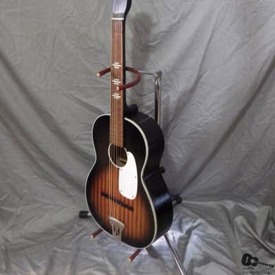 RARE "Domino"/Harmony Stella Parlor Guitar (1950s, 2-Tone Burst w/ Faux Flame) image 4