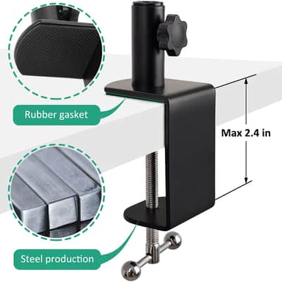 Boom Arm Mic Stand with Pop Filter, Adjustable Mic Boom Arm Stand with Upgrade Desk Clamp image 3