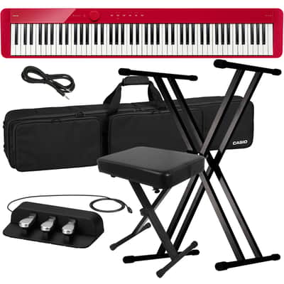 Casio Privia PX-S1100 Digital Piano - Red STAGE ESSENTIALS BUNDLE