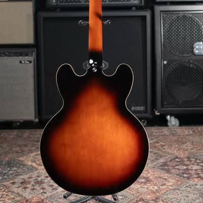 Epiphone Bonehead Signature Riviera Semi-Hollow Electric Guitar - Dark Tobacco Sunburst with Hardshell Case image 9