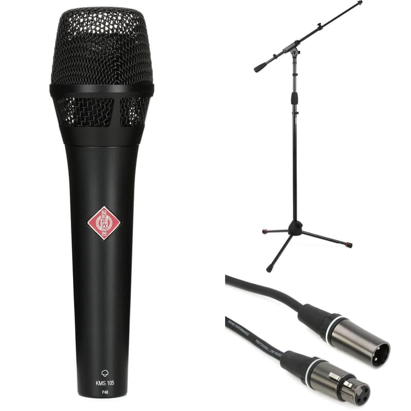 Neumann KMS 105 Microphone Bundle with Stand and Cable - Matte Black image 1
