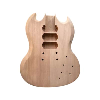 Unfinished SG-Style Guitar Body DIY, Mahogany, HHH Routing image 1