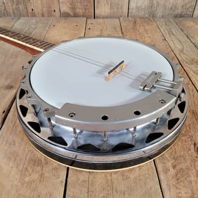 Framus Tenor 4 String Banjo 1960s w/ Chipboard Case image 11