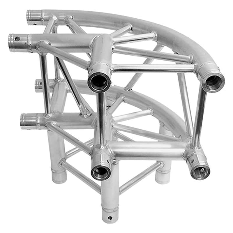 Global Truss SQ-4126-CR-L90 F34 12" Square Truss 1.64'/0.5m Rounded 3-Way 90-Degree Corner Junction image 1