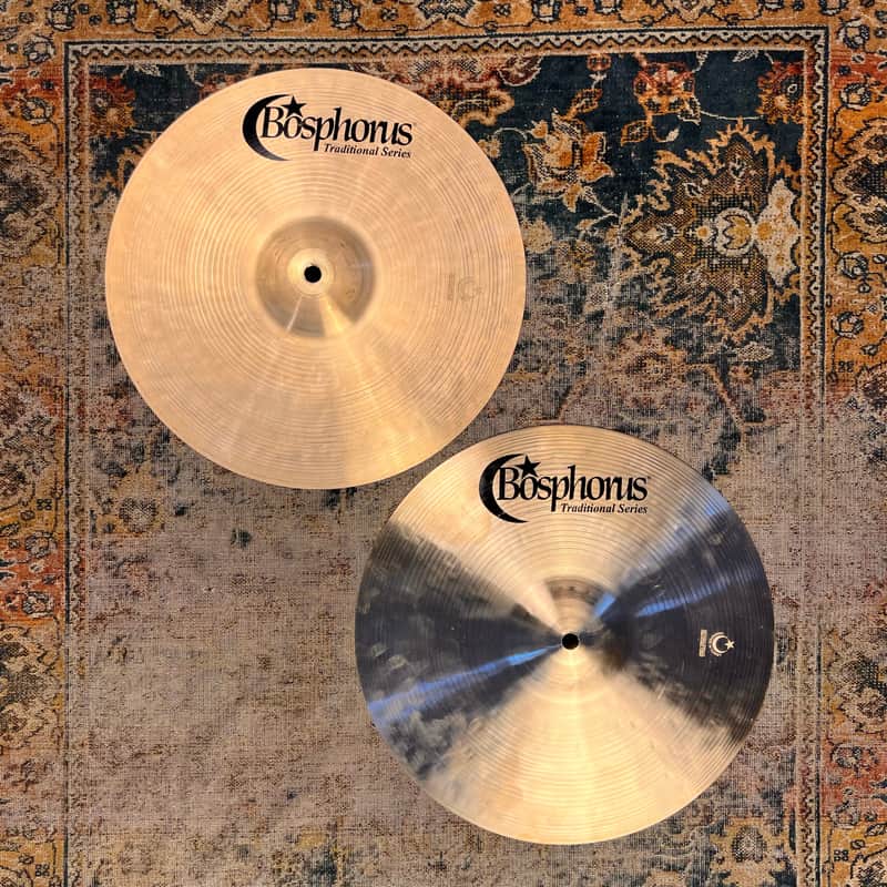 RARE Tight CRISP BOSPHORUS Traditional Factory CRISP 13” Hihats 808 960 g MINT image 1