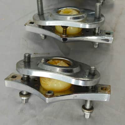 Fibes Uniball Tom Mount Holders WIth Double Tom Bass Drum Mount 1970s - Chrome image 5