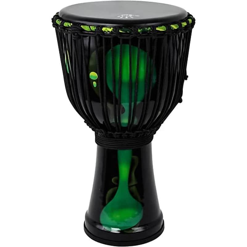 X8 Drums Blackout Lava Lamp Djembe 10 in. 2024 - Dark Green Multi Fade image 1